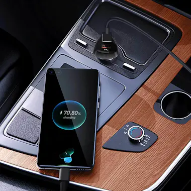 Forcell Cargador de coche Dual USB 3.4A Carga rápida Elega Forcell Cargador de coche Dual USB 3.4A Carga rápida Elega