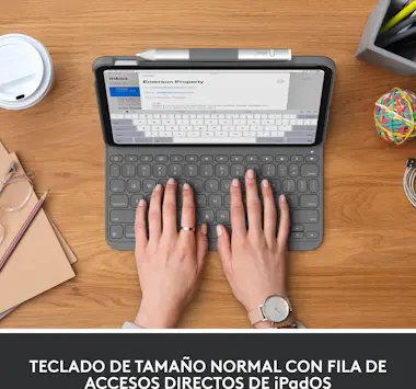 Logitech Logitech Slim Folio Gris Bluetooth QWERTY Español Logitech Logitech Slim Folio Gris Bluetooth QWERTY Español