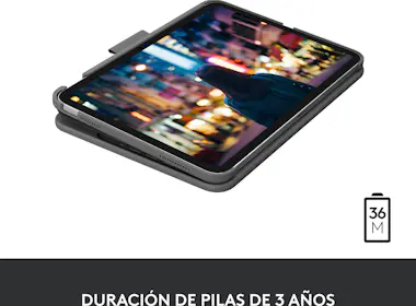 Logitech Logitech Slim Folio Gris Bluetooth QWERTY Español Logitech Logitech Slim Folio Gris Bluetooth QWERTY Español