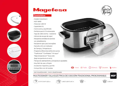 Magefesa MAGEFESA OLLA MGF6600 6L ELECTRICA COCCION LENTA Magefesa MAGEFESA OLLA MGF6600 6L ELECTRICA COCCION LENTA