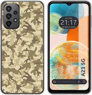 Tumundosmartphone Funda Silicona Samsung Galaxy A23 5G Sand Camuflaj Tumundosmartphone Funda Silicona Samsung Galaxy A23 5G Sand Camuflaj