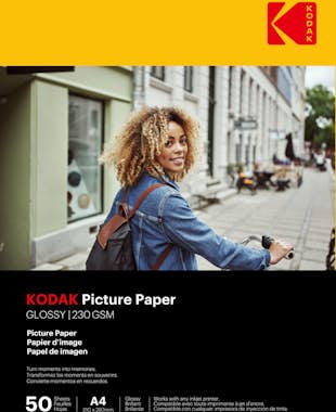 KODAK - 50 Hojas de papel fotográfico 230g/m², brillante KODAK - 50 Hojas de papel fotográfico 230g/m², brillante