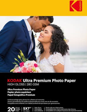 KODAK - 20 hojas de papel fotográfico 280g/m², brillante