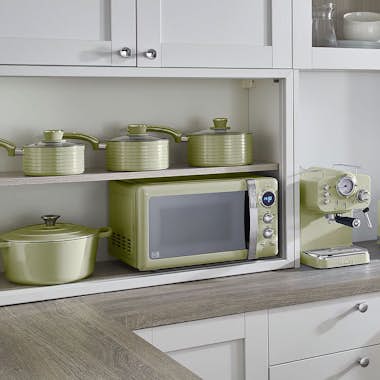 SWAN SWPS3020GN Retro Batería Cocina 3 Cazos 16-18-20cm SWAN SWPS3020GN Retro Batería Cocina 3 Cazos 16-18-20cm