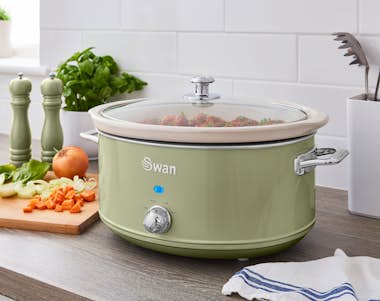 SWAN SF17031GNEU Retro Olla Cocción Lenta, 6,5L, Recipi SWAN SF17031GNEU Retro Olla Cocción Lenta, 6,5L, Recipi