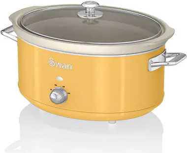 SWAN SF17031YELNEU Retro Olla Cocción Lenta, 6,5L, Reci SWAN SF17031YELNEU Retro Olla Cocción Lenta, 6,5L, Reci