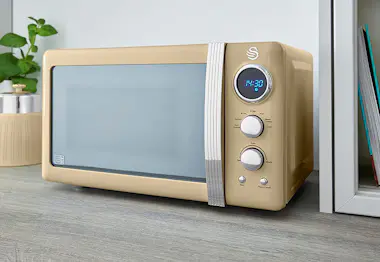 SWAN SM22030CNEU Retro Microondas Digital 20L, 5 Nivele SWAN SM22030CNEU Retro Microondas Digital 20L, 5 Nivele