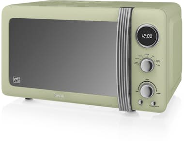 SWAN SM22030GNEU Retro Microondas Digital 20L, 5 Nivele SWAN SM22030GNEU Retro Microondas Digital 20L, 5 Nivele