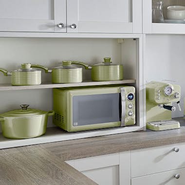 SWAN SM22030GNEU Retro Microondas Digital 20L, 5 Nivele SWAN SM22030GNEU Retro Microondas Digital 20L, 5 Nivele