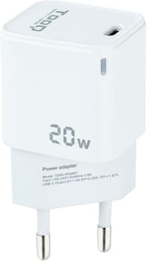 Tooq TooQ Cargador de Pared USB-C PD20W, Blanco Tooq TooQ Cargador de Pared USB-C PD20W, Blanco