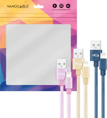 Nanocable Nanocable 3 Cables Lightning a USB 2.0, Lightning/ Nanocable Nanocable 3 Cables Lightning a USB 2.0, Lightning/