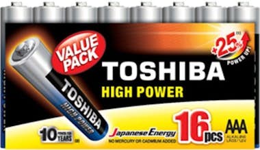 Toshiba Pack de 16 Pilas AAA High Power LR03/ 1.5V/ Alcali Toshiba Pack de 16 Pilas AAA High Power LR03/ 1.5V/ Alcali