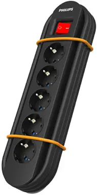 Philips SPN5050BA/39 Regleta de 5 Enchufes Schuko para Ext Philips SPN5050BA/39 Regleta de 5 Enchufes Schuko para Ext