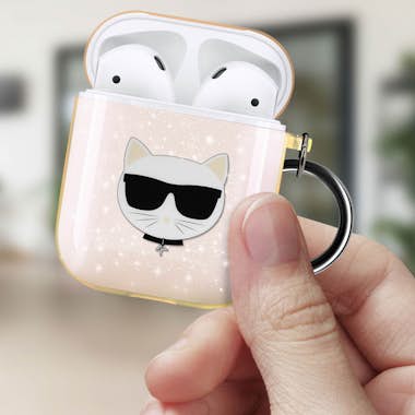 Karl Lagerfeld Airpods Estuche de silicona Purpurina Choupette Ik Karl Lagerfeld Airpods Estuche de silicona Purpurina Choupette Ik