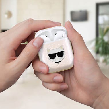Karl Lagerfeld Airpods Estuche de silicona Purpurina Choupette Ik Karl Lagerfeld Airpods Estuche de silicona Purpurina Choupette Ik