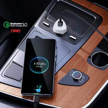 Forcell Cargador Coche USB + USB-C Puissance 38W Power Del Forcell Cargador Coche USB + USB-C Puissance 38W Power Del