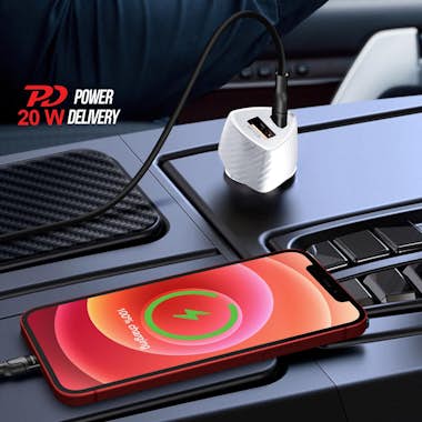 Forcell Cargador Coche USB + USB-C Puissance 38W Power Del Forcell Cargador Coche USB + USB-C Puissance 38W Power Del