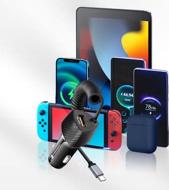 Forcell Cargador Coche USB 38W QC 3.0 + Cable USB-C PD int Forcell Cargador Coche USB 38W QC 3.0 + Cable USB-C PD int