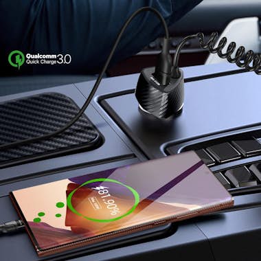 Forcell Cargador Coche USB 38W QC 3.0 + Cable USB-C PD int Forcell Cargador Coche USB 38W QC 3.0 + Cable USB-C PD int