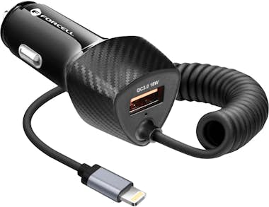 Forcell Cargador Coche USB 38W QC 3.0 + Cable Lightning in Forcell Cargador Coche USB 38W QC 3.0 + Cable Lightning in