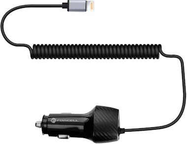 Forcell Cargador Coche USB 38W QC 3.0 + Cable Lightning in Forcell Cargador Coche USB 38W QC 3.0 + Cable Lightning in