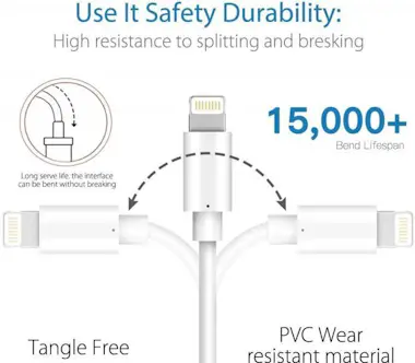 Otros Cable de cargador de iPhone Lightning MFi certific Otros Cable de cargador de iPhone Lightning MFi certific