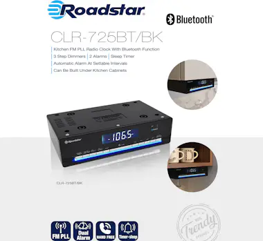 Roadstar , CLR-725BT/BK, Radio de Cocina Bajo Mueble PLL FM Roadstar , CLR-725BT/BK, Radio de Cocina Bajo Mueble PLL FM