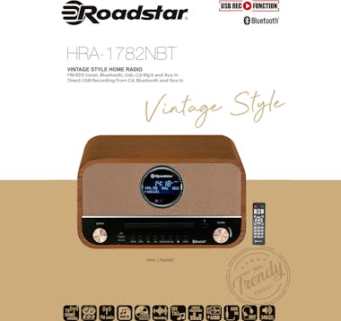 Roadstar , HRA-1782NBT, Equipo Música Vintage Radio Digital Roadstar , HRA-1782NBT, Equipo Música Vintage Radio Digital