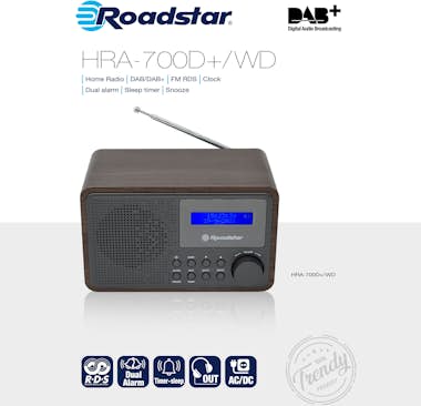 Roadstar , HRA-700D+/WD, Radio Portátil Digital Vintage DAB