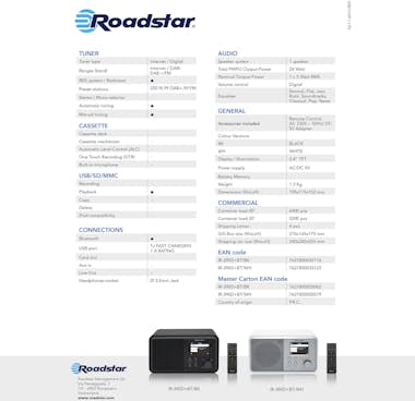 Roadstar , IR-390D+BT/WH, Radio Internet Wi-Fi y Digital DA Roadstar , IR-390D+BT/WH, Radio Internet Wi-Fi y Digital DA