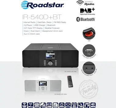 Roadstar , IR-540D+BTWH, Microcadena Radio Internet Wi-Fi D Roadstar , IR-540D+BTWH, Microcadena Radio Internet Wi-Fi D