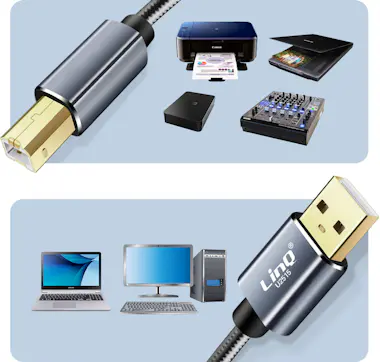 LinQ Cable USB-A 2.0 a USB-B 2.0 Trasferencia Rápida Es LinQ Cable USB-A 2.0 a USB-B 2.0 Trasferencia Rápida Es