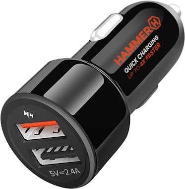 HAMMER Cargador Coche 30W 2x USB Carga Pump Express Media HAMMER Cargador Coche 30W 2x USB Carga Pump Express Media