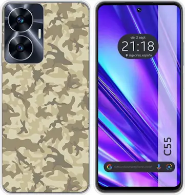 Tumundosmartphone Funda Silicona Realme C55 Sand Camuflaje Tumundosmartphone Funda Silicona Realme C55 Sand Camuflaje