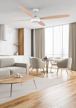 Leds C4 Ventilador Kudari Blanco Madera clara Blanco Leds C4 Ventilador Kudari Blanco Madera clara Blanco