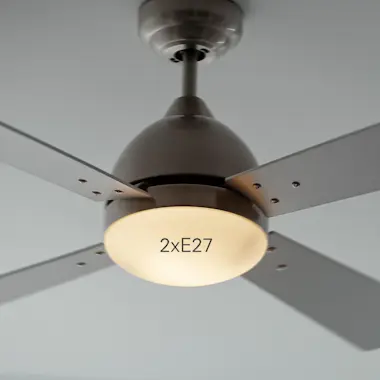 Leds C4 Ventilador IP20 Borneo E27 15W Niquel Santinado Bl Leds C4 Ventilador IP20 Borneo E27 15W Niquel Santinado Bl