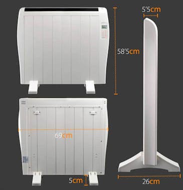 Gridinlux Radiador Eléctrico 8 Módulos Calefacción 1200W Man Gridinlux Radiador Eléctrico 8 Módulos Calefacción 1200W Man