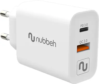 Nubbeh Cabeza de carga USB Tipo C 25W + USB 18W Nubbeh Cabeza de carga USB Tipo C 25W + USB 18W