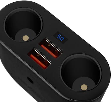 Max Excell Cargador Coche 2 Puertos USB y Doble toma mechero Max Excell Cargador Coche 2 Puertos USB y Doble toma mechero