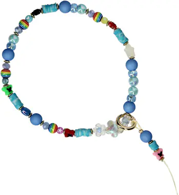 Avizar Correa para Teléfono Perlas Heishi 30cm Anillo y C Avizar Correa para Teléfono Perlas Heishi 30cm Anillo y C