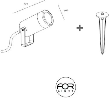 Forlight FORLIGHT Proyector Ip65 Jumbo Gu10 7W Negro Forlight FORLIGHT Proyector Ip65 Jumbo Gu10 7W Negro
