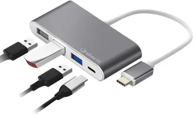 Silver HT Hub logan usb tipo c silver ht 4 en 1 - 2 usb 2.0 Silver HT Hub logan usb tipo c silver ht 4 en 1 - 2 usb 2.0