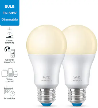 WiZ WiZ Bombilla 8 W (Equiv. 60 W) A60 E27 x2 WiZ WiZ Bombilla 8 W (Equiv. 60 W) A60 E27 x2