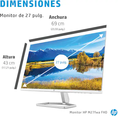 HP HP M27fwa 68,6 cm (27"") 1920 x 1080 Pixeles Full HP HP M27fwa 68,6 cm (27"") 1920 x 1080 Pixeles Full