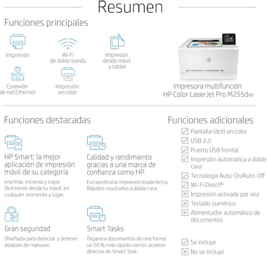 HP HP Color LaserJet Pro Impresora M255dw, Estampado, HP HP Color LaserJet Pro Impresora M255dw, Estampado,