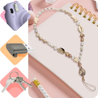 Avizar Joya de Teléfono Universal Perlas y Conchas 45cm C Avizar Joya de Teléfono Universal Perlas y Conchas 45cm C