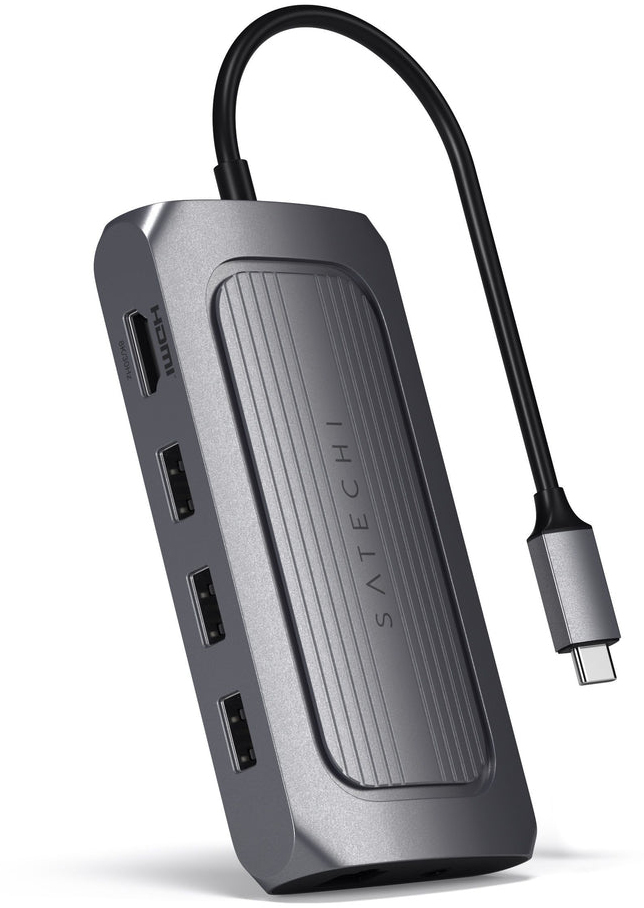 satechi st-u4ma3m base para portatil y replicador de puertos usb tipo c gris