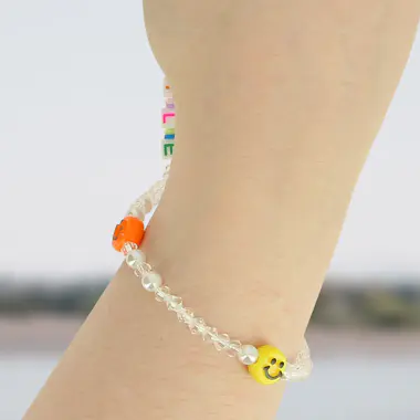 Avizar Joya para Teléfono Pulsera de Bolas Heishi, Smiley Avizar Joya para Teléfono Pulsera de Bolas Heishi, Smiley