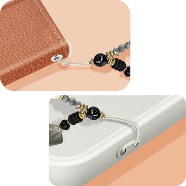 Avizar Joya para teléfono con perlas tahitianas negras de Avizar Joya para teléfono con perlas tahitianas negras de