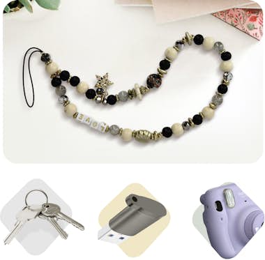 Avizar Joyas teléfono con perlas y letras Love de 30 cm c Avizar Joyas teléfono con perlas y letras Love de 30 cm c